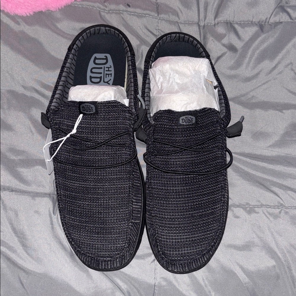 Hey Dude Black Knit Slip-On Loafers - Picture 3 of 5